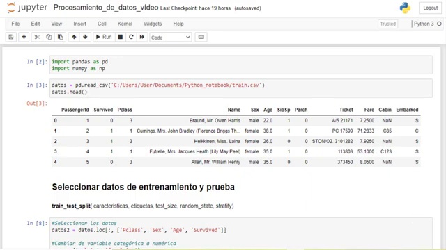 Datos De Entrenamiento Y Prueba