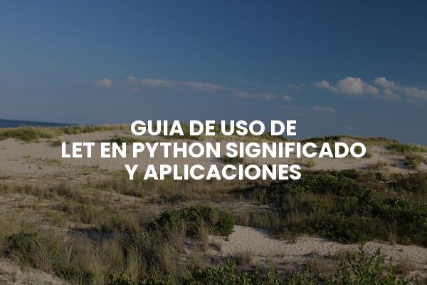 Guia De Uso De Let En Python Significado Y Aplicaciones