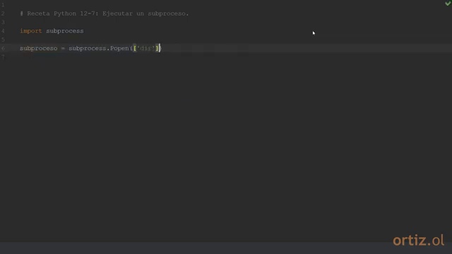 Iniciando Un Subproceso En Python